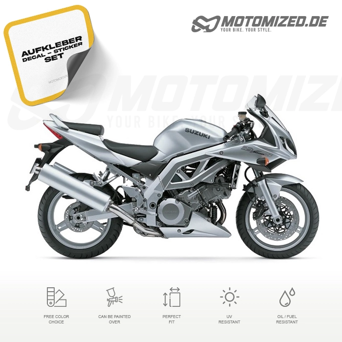 Suzuki SV 1000S 2004 in silber mit Aufkleber-Dekor