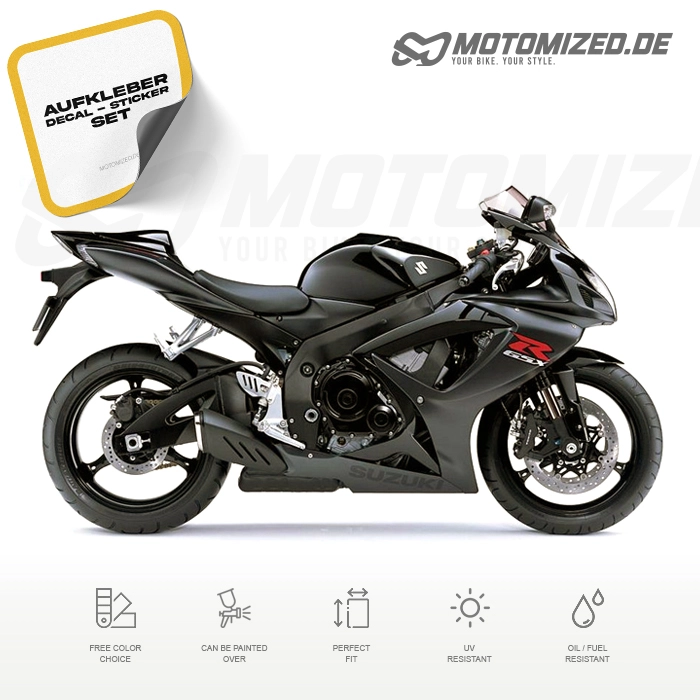 Suzuki GSX-R 750 2007 in schwarz mit Aufkleber-Dekor