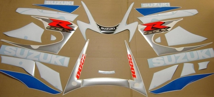 Suzuki GSX-R 1000 2001 with White/Blue Vinyl-Sticker