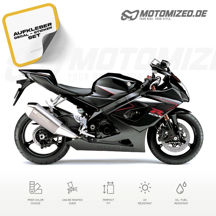 Suzuki GSX-R 1000 2006 with Black Motorcycle Decals