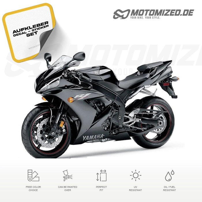 Yamaha YZF-R1 2005 with Black Motorcycle Decals