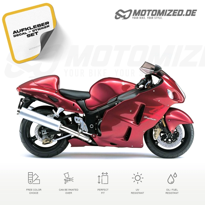 Suzuki Hayabusa 2007 with Red Motorcycle Decals