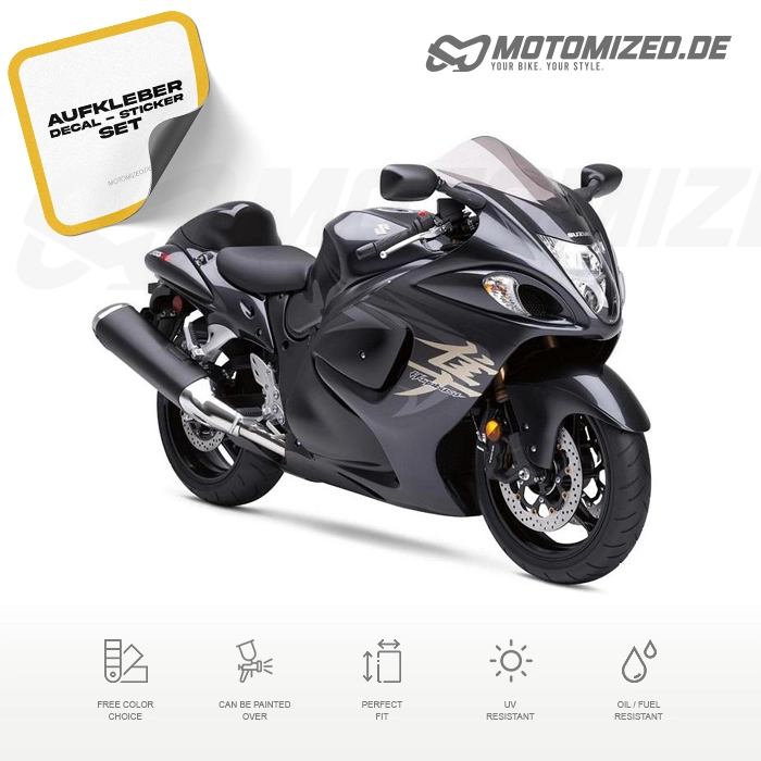 Suzuki Hayabusa 2008 in schwarz mit Aufkleber-Dekor