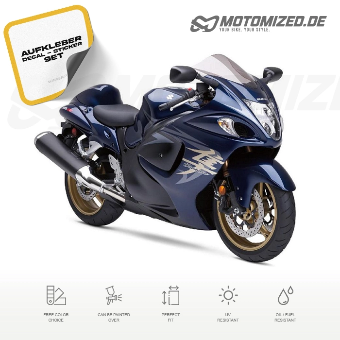 Suzuki Hayabusa 2008 with Darkblue Motorcycle Decals