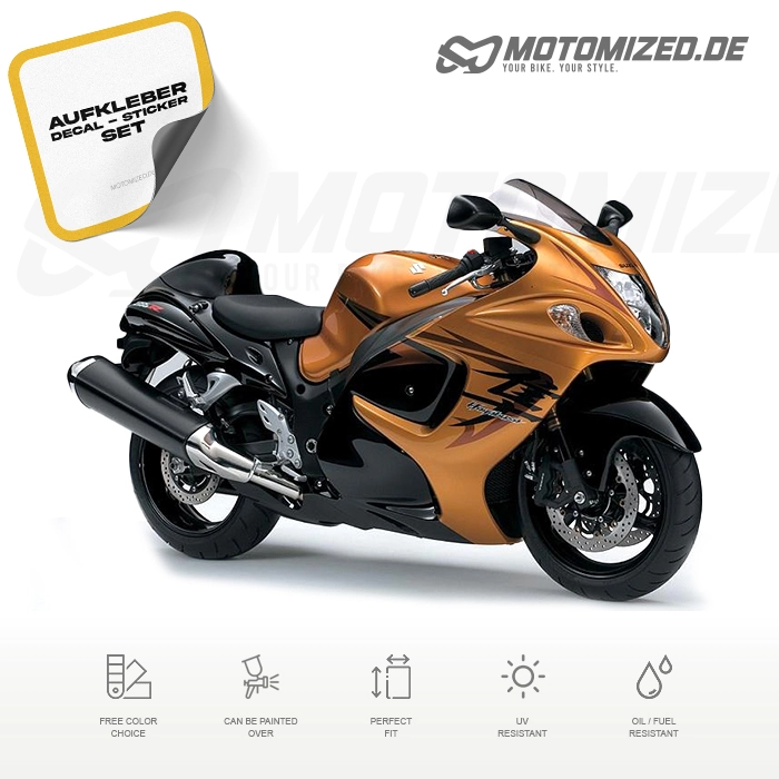 Suzuki Hayabusa 2009 with Gold/Black Motorcycle Decals