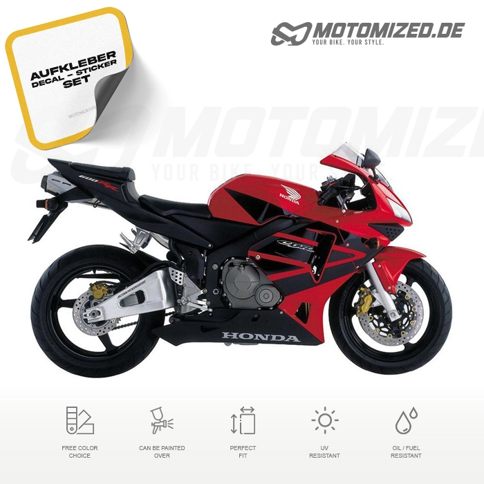 Honda CBR 600RR 2003 with Red Motorcycle Decals
