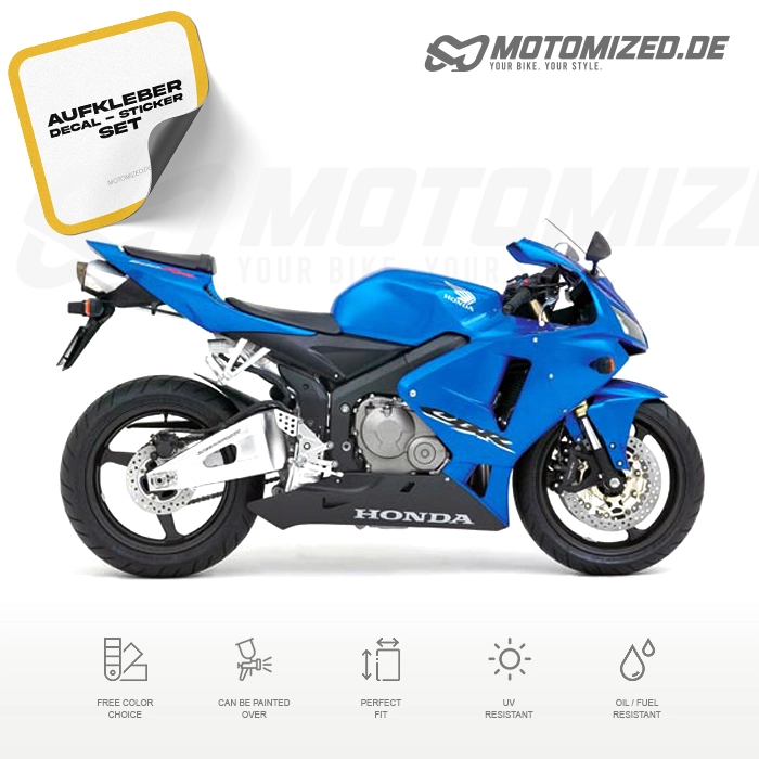 Honda CBR 600RR 2005 with Blue Motorcycle Decals