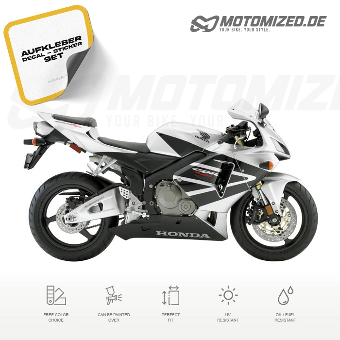 Honda CBR 600RR 2005 in silber mit Aufkleber-Dekor