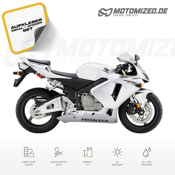 Honda CBR 600RR 2006 in silber mit Aufkleber-Dekor