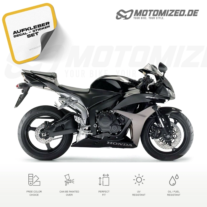 Honda CBR 600RR 2007 with Black/Grey Motorcycle Decals