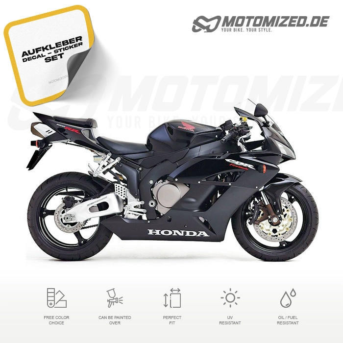 Honda CBR 1000RR 2005 with Black Motorcycle Decals