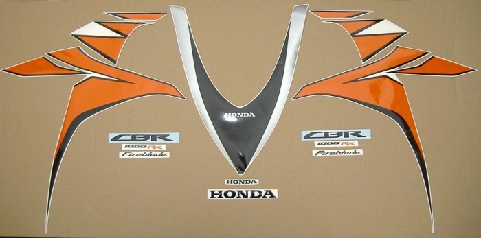 Restauration Aufkleber-Set für Honda CBR 1000RR 2010 in Orange/Silber