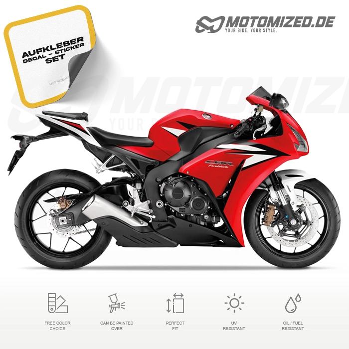 Honda CBR 1000RR 2012 in rot/schwarz/weiß mit Aufkleber-Dekor