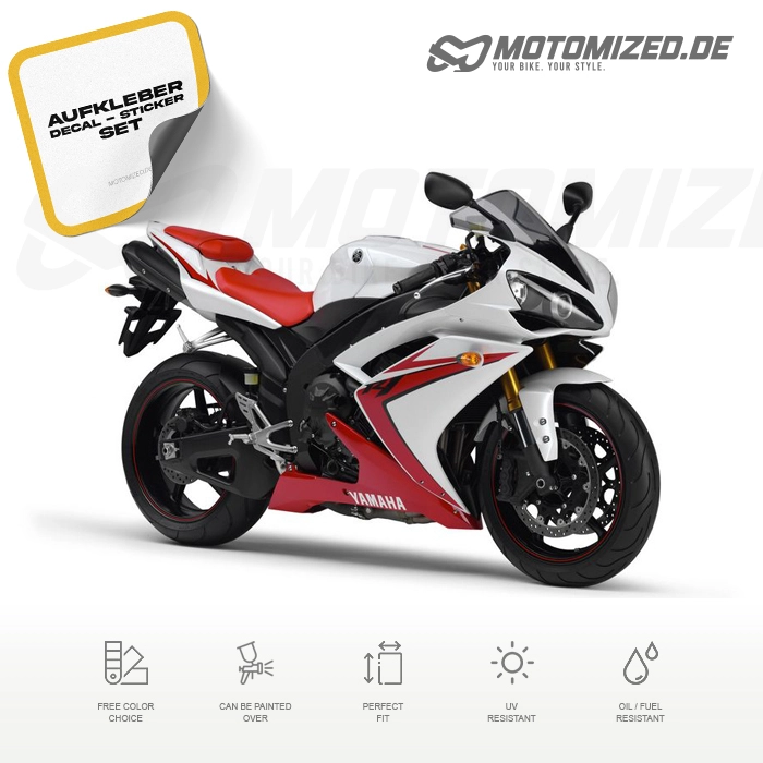 Yamaha YZF-R1 RN19 2007 in weiß/rot mit Aufkleber-Dekor
