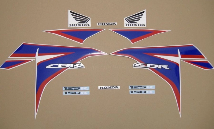Honda CBR 150R 2012 with White/Blue Vinyl-Sticker