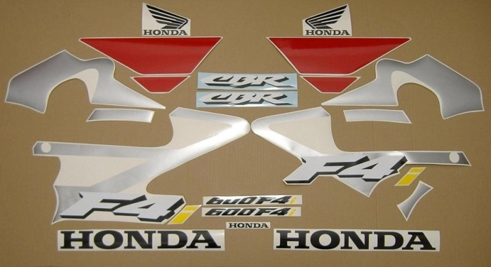 Honda CBR 600 F4i 2004 - Red/Silver - Sticker-Decals