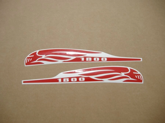 Honda VTX 1800 with Red Motorcycle Decals