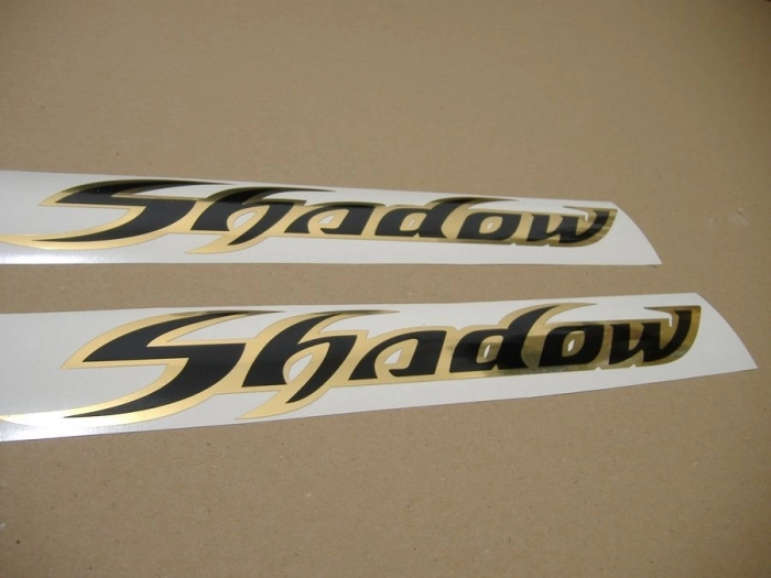 Honda Shadow with Black/Chrome Gold Replica Decal