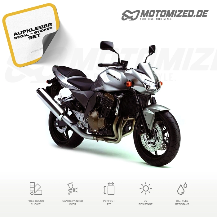 Kawasaki Z 750 2006 in silber mit Aufkleber-Dekor