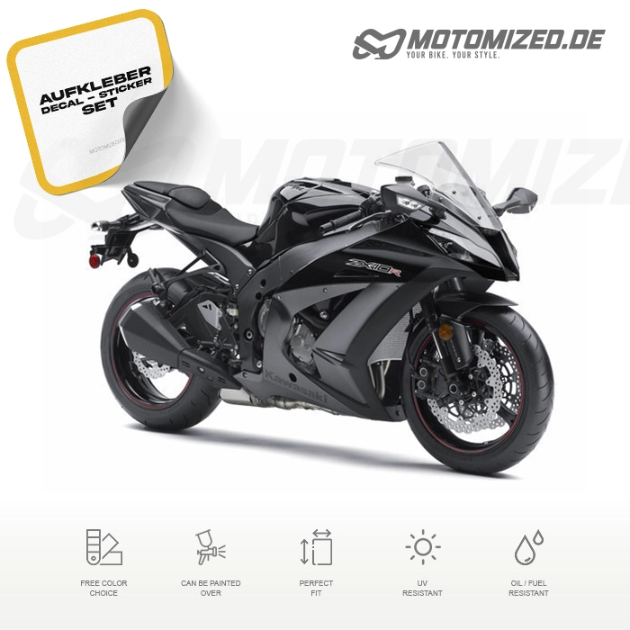 Kawasaki ZX-10R 2012 in schwarz mit Aufkleber-Dekor