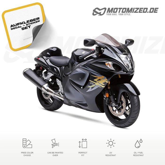 Suzuki Hayabusa 2009 in schwarz mit Aufkleber-Dekor