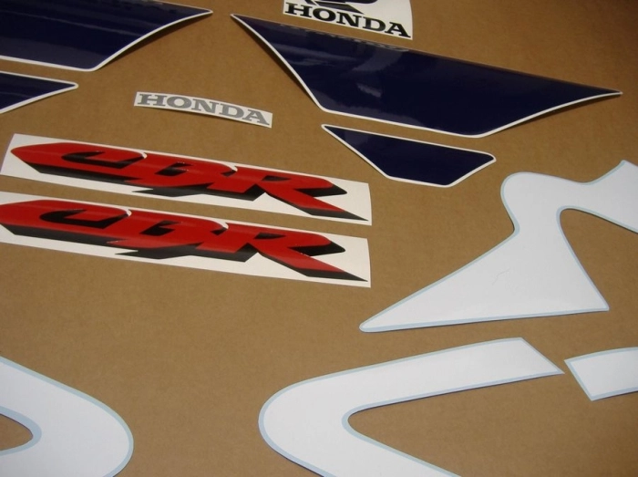 Honda CBR 600 F4 Sport 2002 with White/Dark blue Vinyl-Sticker