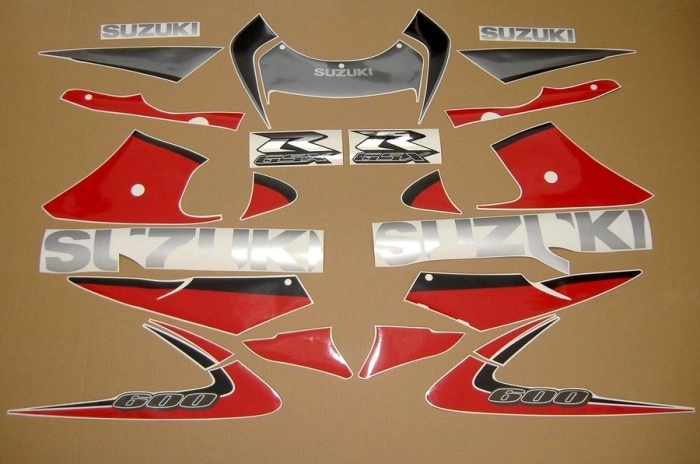 Restoration Sticker for Suzuki GSX-R 600 2000 in Red/Grey