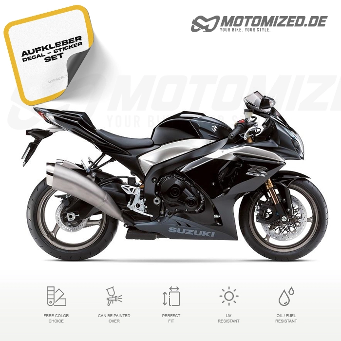 Suzuki GSX-R 1000 2009 with Black Motorcycle Decals
