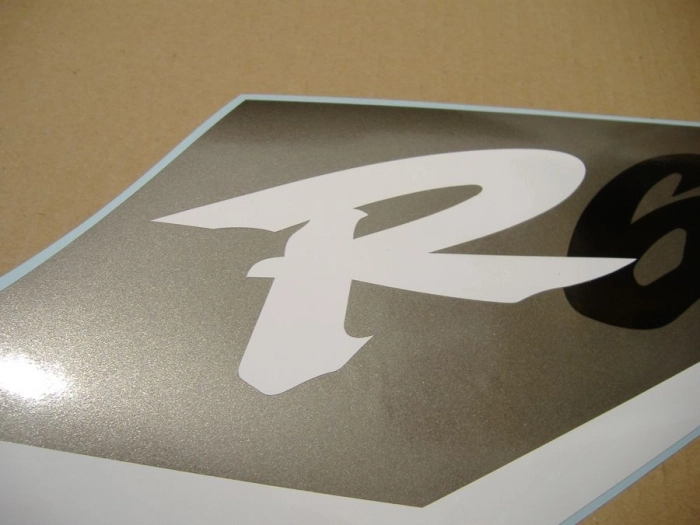 Yamaha YZF-R6 2002 with Blue EU Vinyl-Sticker