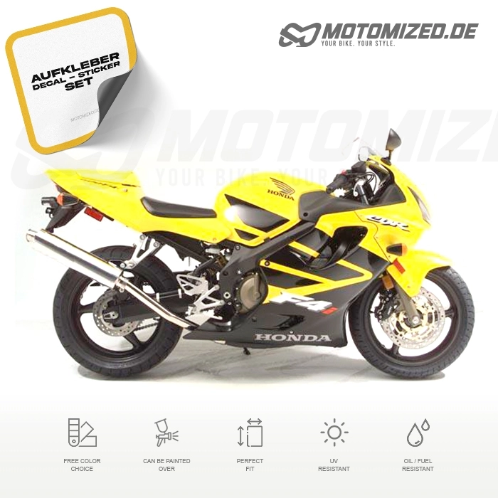 Honda CBR 600 F4i 2002 with Yellow/Black Motorcycle Decals