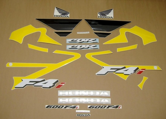 Restoration Sticker for Honda CBR 600 F4i 2002 in Yellow/Black