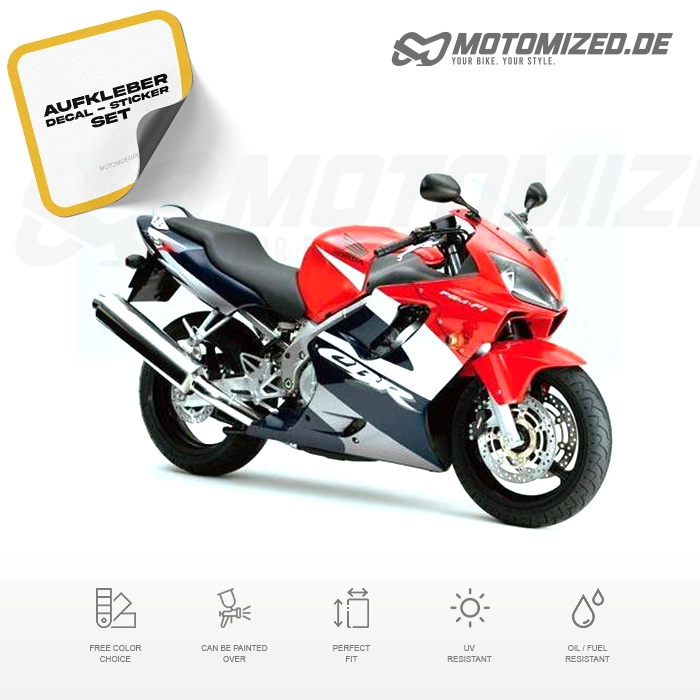 Honda CBR 600 F4 2002 with Red/Blue/White Motorcycle Decals