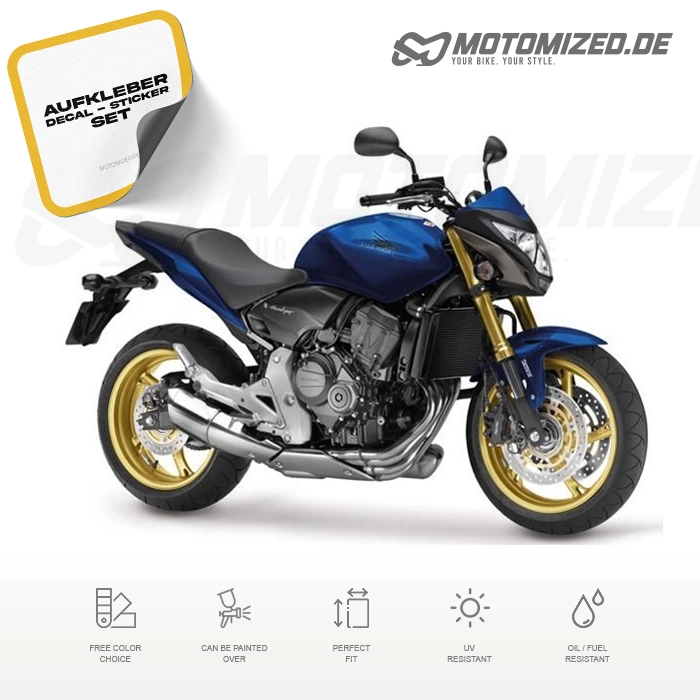 Honda CB 600F Hornet 2013 with Blue Motorcycle Decals
