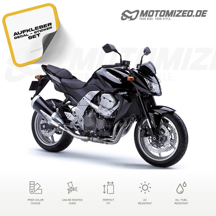 Kawasaki Z 750 2007 with Black Motorcycle Decals