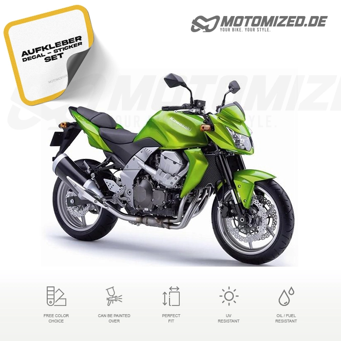 Kawasaki Z 750 2007 with Green Motorcycle Decals