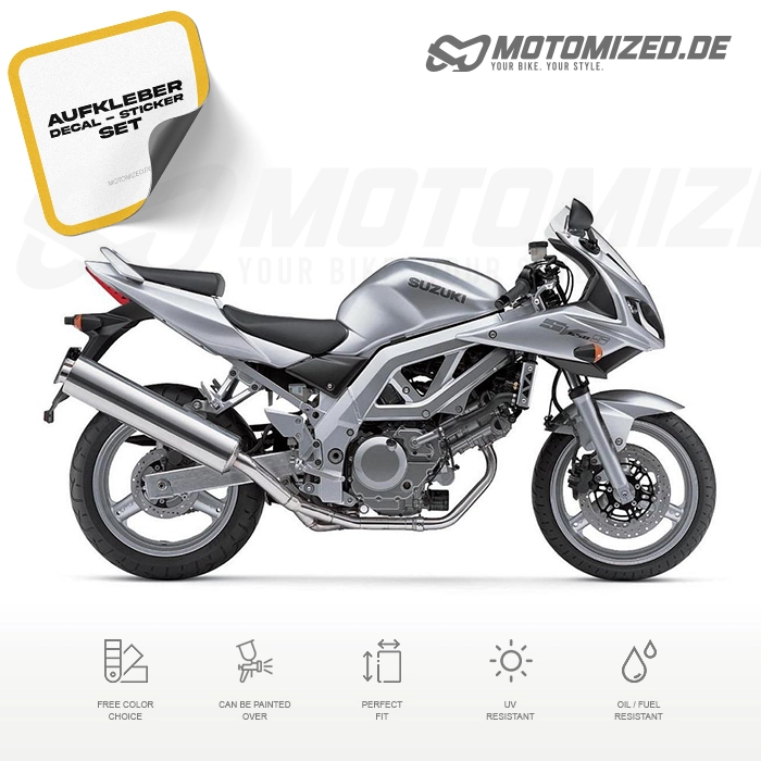 Suzuki SV 650S 2003 with Silver Motorcycle Decals