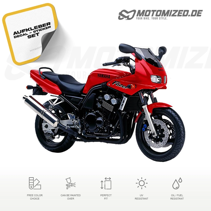 Yamaha FZS600 Fazer 1998 with Red Motorcycle Decals