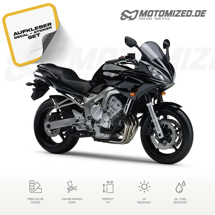 Yamaha FZ6 Fazer 2006 in schwarz mit Aufkleber-Dekor