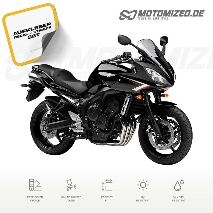 Yamaha FZ6 Fazer S2 2007 in schwarz mit Aufkleber-Dekor