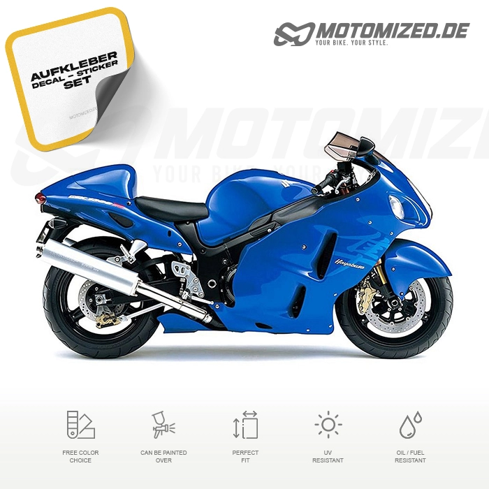 Suzuki Hayabusa 2007 in blau mit Aufkleber-Dekor