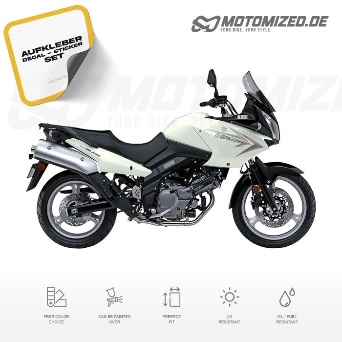 Suzuki DL650 V-STROM 2010 with White Motorcycle Decals