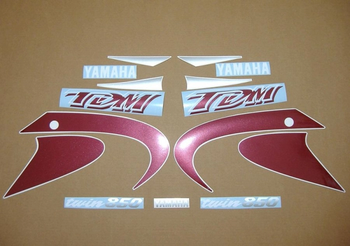 Restoration Sticker for Yamaha TDM 850 2001 in Burgundy/Silver