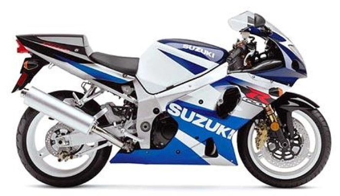 Suzuki GSX-R 1000 2002 with White/Blue Motorcycle Decals