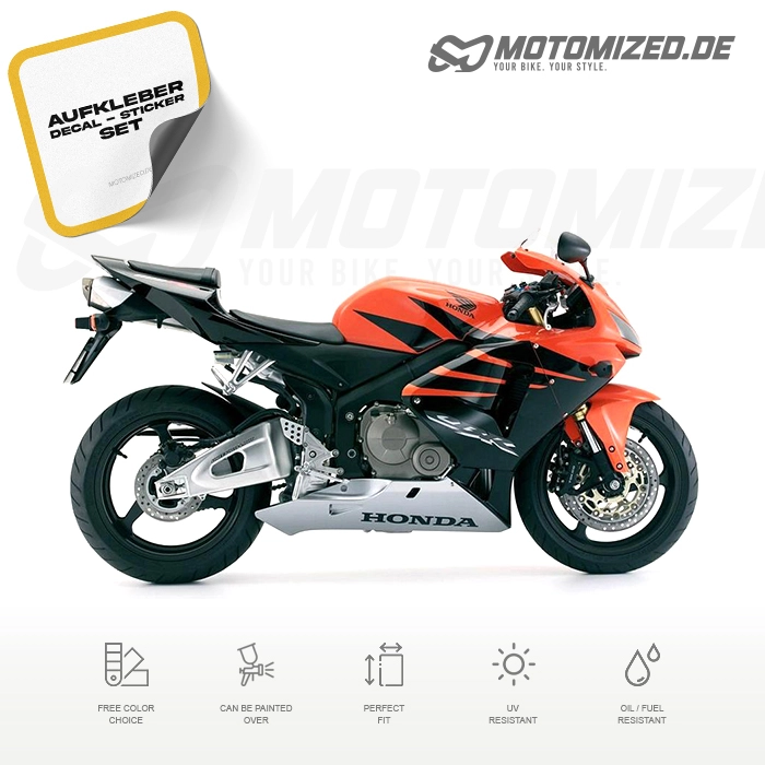 Honda CBR 600RR 2006 in orange/schwarz mit Aufkleber-Dekor