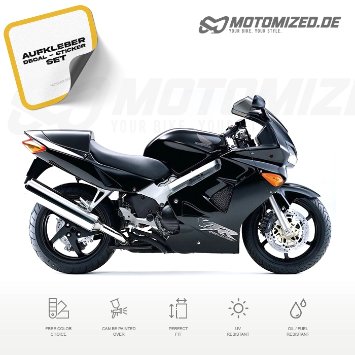 Honda VFR 800i 1999 with Black EU Motorcycle Decals