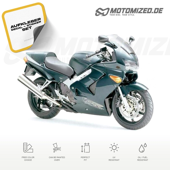 Honda VFR 800i 1999 with Green EU Motorcycle Decals