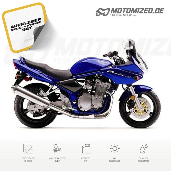 Suzuki Bandit 600S 2002 with Blue Motorcycle Decals
