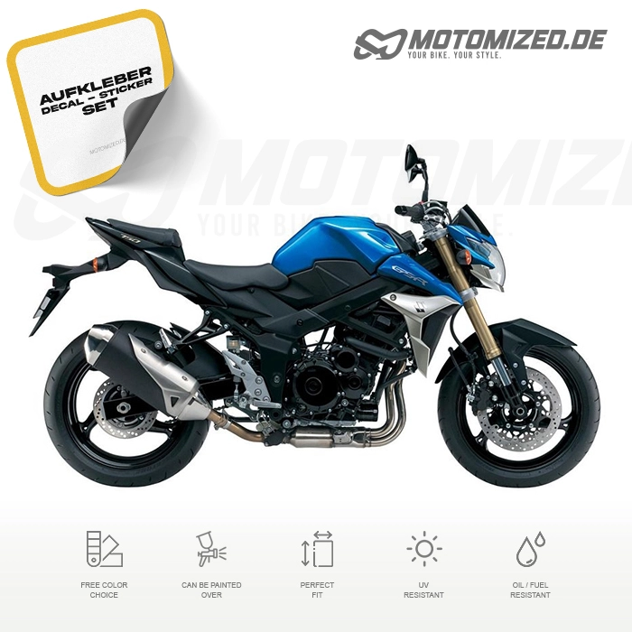 Suzuki GSR 750 2012 with Blue/Black Motorcycle Decals
