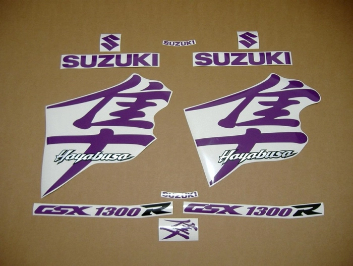 Suzuki Hayabusa 1999-2007 in violett mit Aufkleber-Dekor