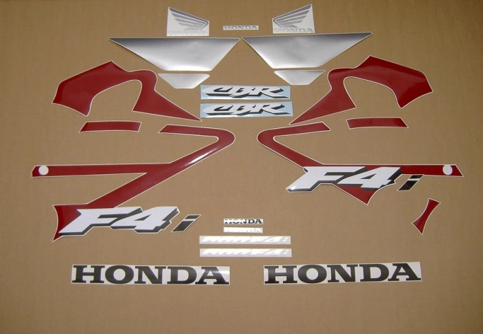Honda CBR 600 F4i in Burgunder/Perl-Silber mit Aufkleber-Dekor